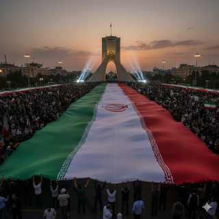خرید پرچم ایران بزرگ راهپیمایی بزرگ عرض 9متر طول۲۰۰متر