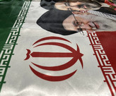 خرید پرچم ایران سایز ۷۰*۱۲۰ با لوله طرح رهبری حضرت اقا