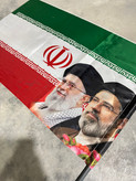 خرید پرچم ایران سایز ۷۰*۱۲۰ با لوله طرح رهبری حضرت اقا
