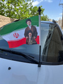 پرچم ایران طرح رهبری وپایه پرچم خودرویی دوکاره نصب کاپوتی وشیشه ماشین