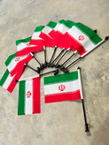 پرچم ایران طرح رهبری وپایه پرچم خودرویی دوکاره نصب کاپوتی وشیشه ماشین