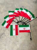 پرچم ایران طرح رهبری وپایه پرچم خودرویی دوکاره نصب کاپوتی وشیشه ماشین