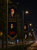 پرچم کتیبه مخمل حضرت آقا خامنه ایی ریشه دار سایز 145*200