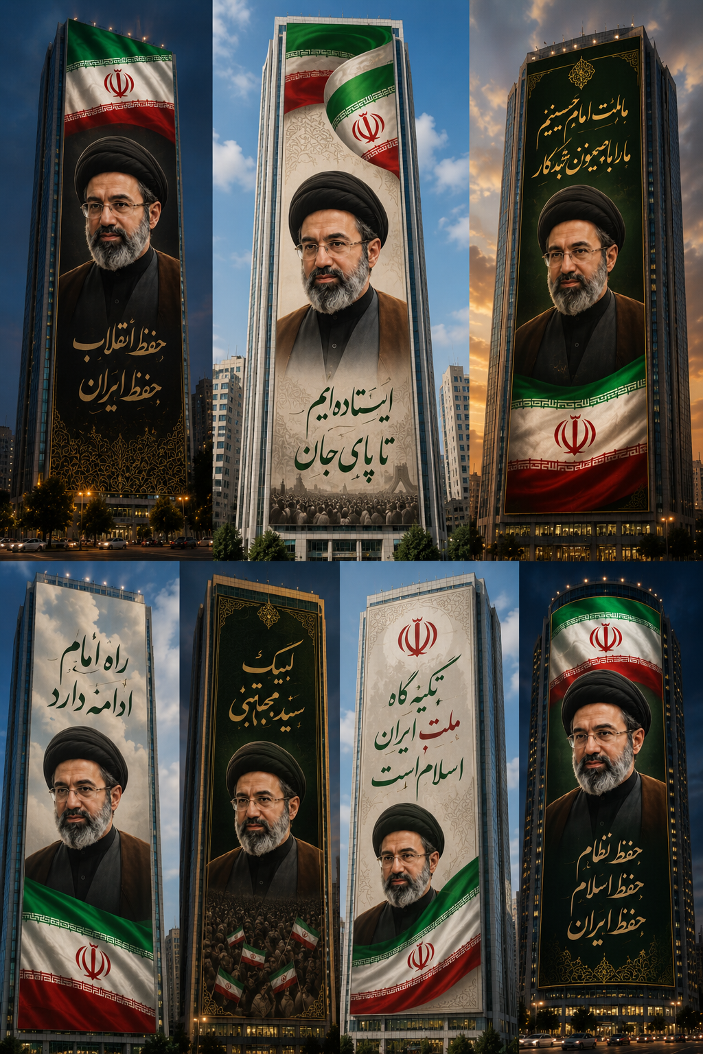پرچم ساتن و مخمل دیوارنگار طرح حضرت اقا خامنه ایی سایز بزرگ