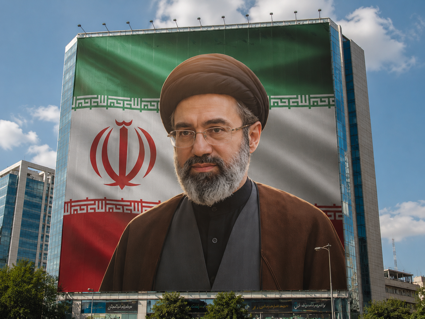 پرچم بزرگ ساتن و مخمل دیوارنگار طرح حضرت اقا خامنه ایی سایز بزرگ