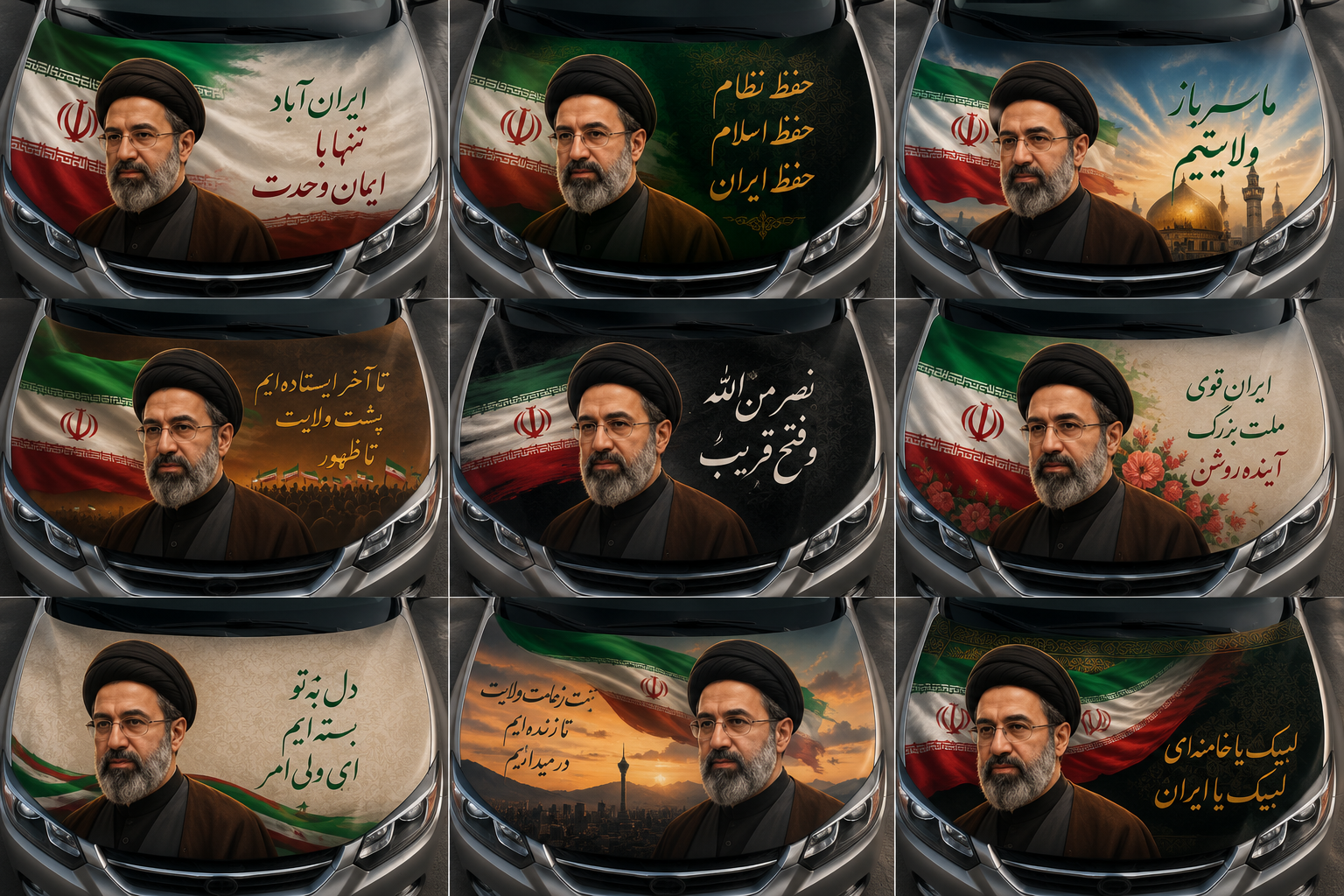 پرچم جنس مخمل درجه ۱رو کاپوتی نصب آسان