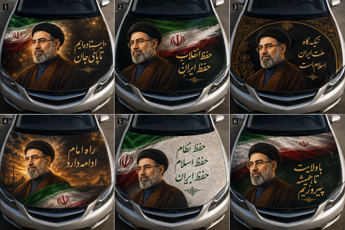 پرچم جنس مخمل درجه ۱رو کاپوتی نصب آسان