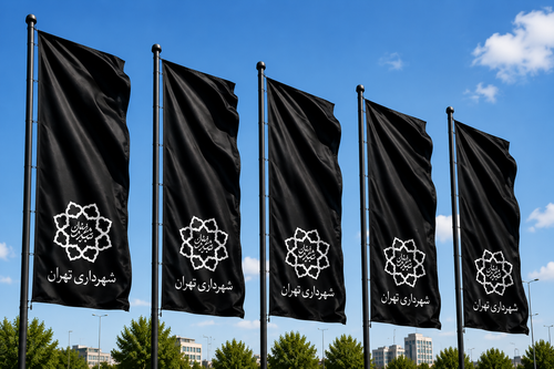 پرچم عمودی سامورایی باچاپ لوگو به دلخواه نوار پانچ دار ۱*۳