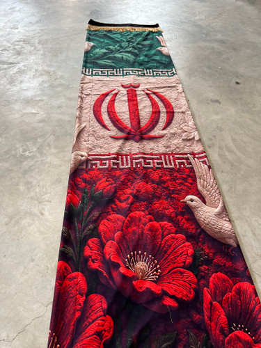 کوتل پرچم ایران مخمل اعلا کوتل ایران یراق دوزی شده 70*۳